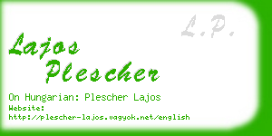 lajos plescher business card